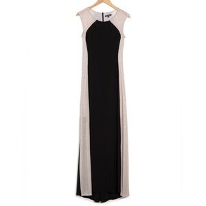MARINA Side Panel Jersey Sparkle Paneling Black Long Evening Gown Formal Dress